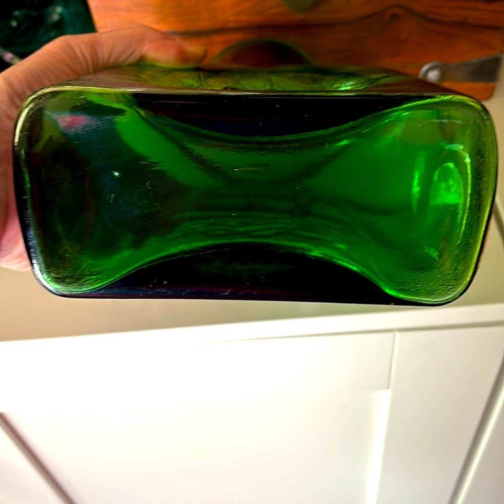 Vintage Kanawaha Green Boat Ship Glass Double Spout Pitcher Decanter Carafe - Picture 4 of 5
